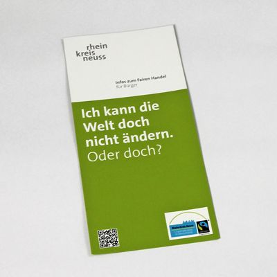 Ein Flyer mit dem Schriftzug "Ich kann die Welt doch nicht ändern. Oder doch?"